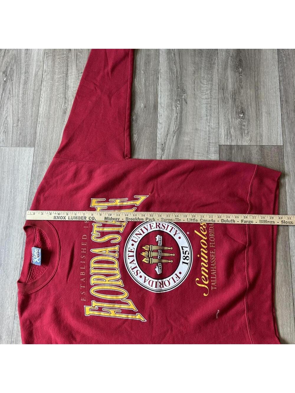 Vintage 90’s  FSU Crewneck Sweatshirt size L Nutmeg - Picture 7 of 8